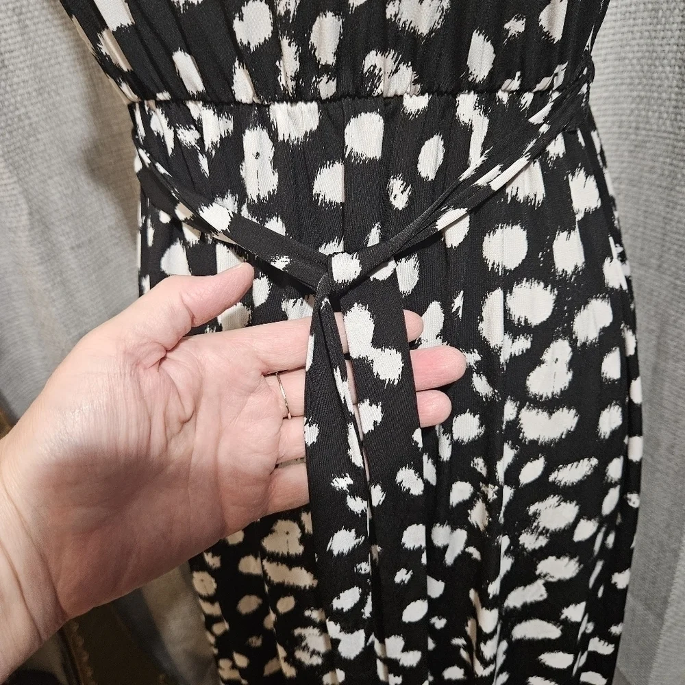 Susan Lawrence Black and White Print Sleeveless Maxi Dress Size XS - Picture 3 of 8